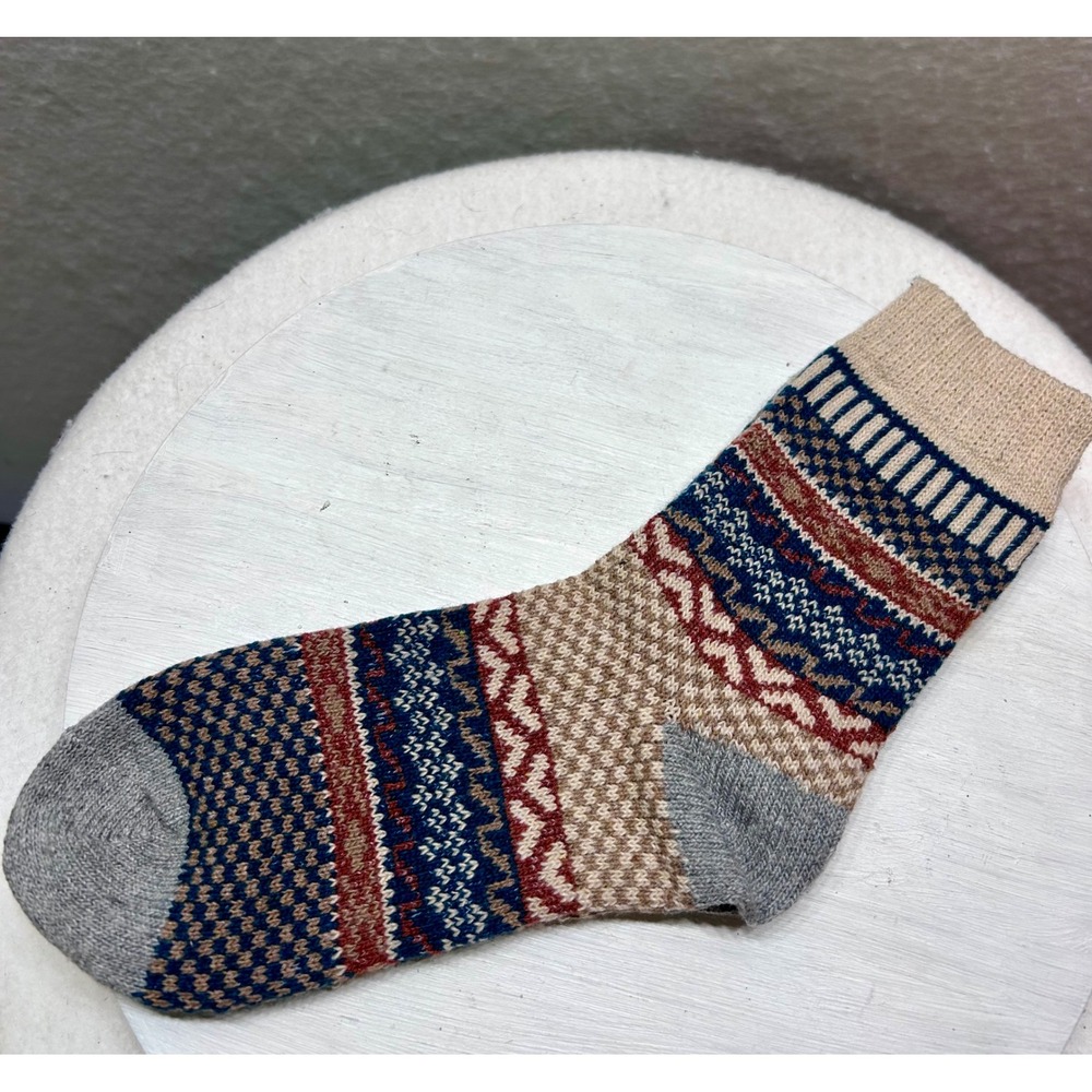 Fashion Boutique Womens Wool Blend Fair Isle Crew Socks Multi Color Knit NWT